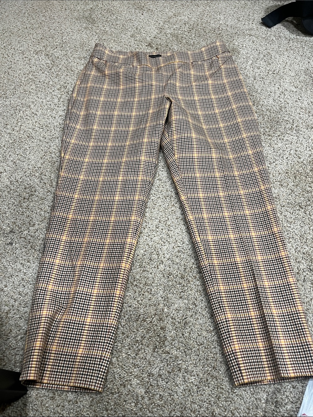Talbots Men's Tan and Black Glen Plaid Dress Pants